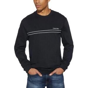 NWT Calvin Klein Men’s Black Sweatshirt With Logo Crewneck Long, Black, Size M